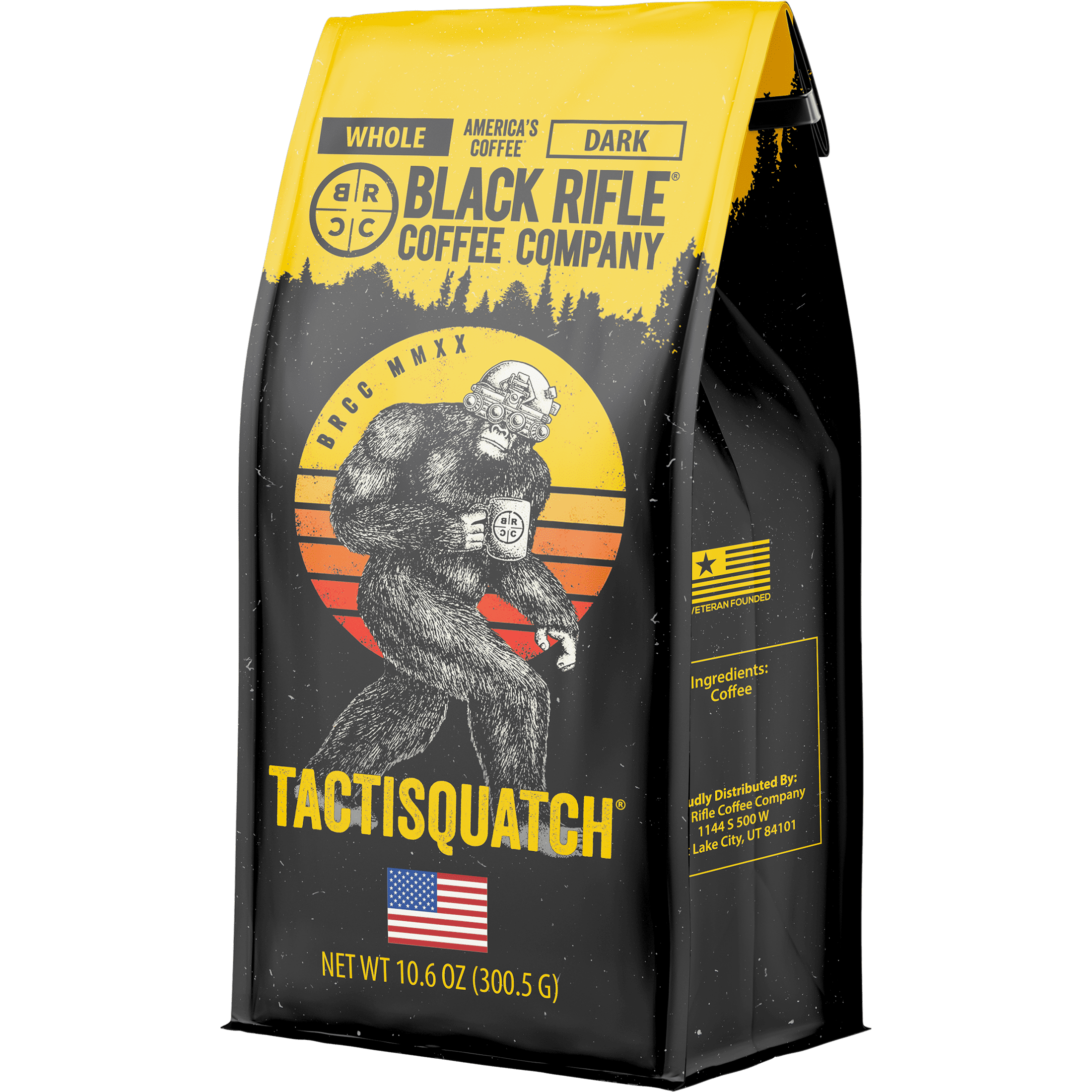 (6 pack) Black Rifle Coffee Tactisquatch, Dark Roast, Whole Bean Coffee, 10.6oz