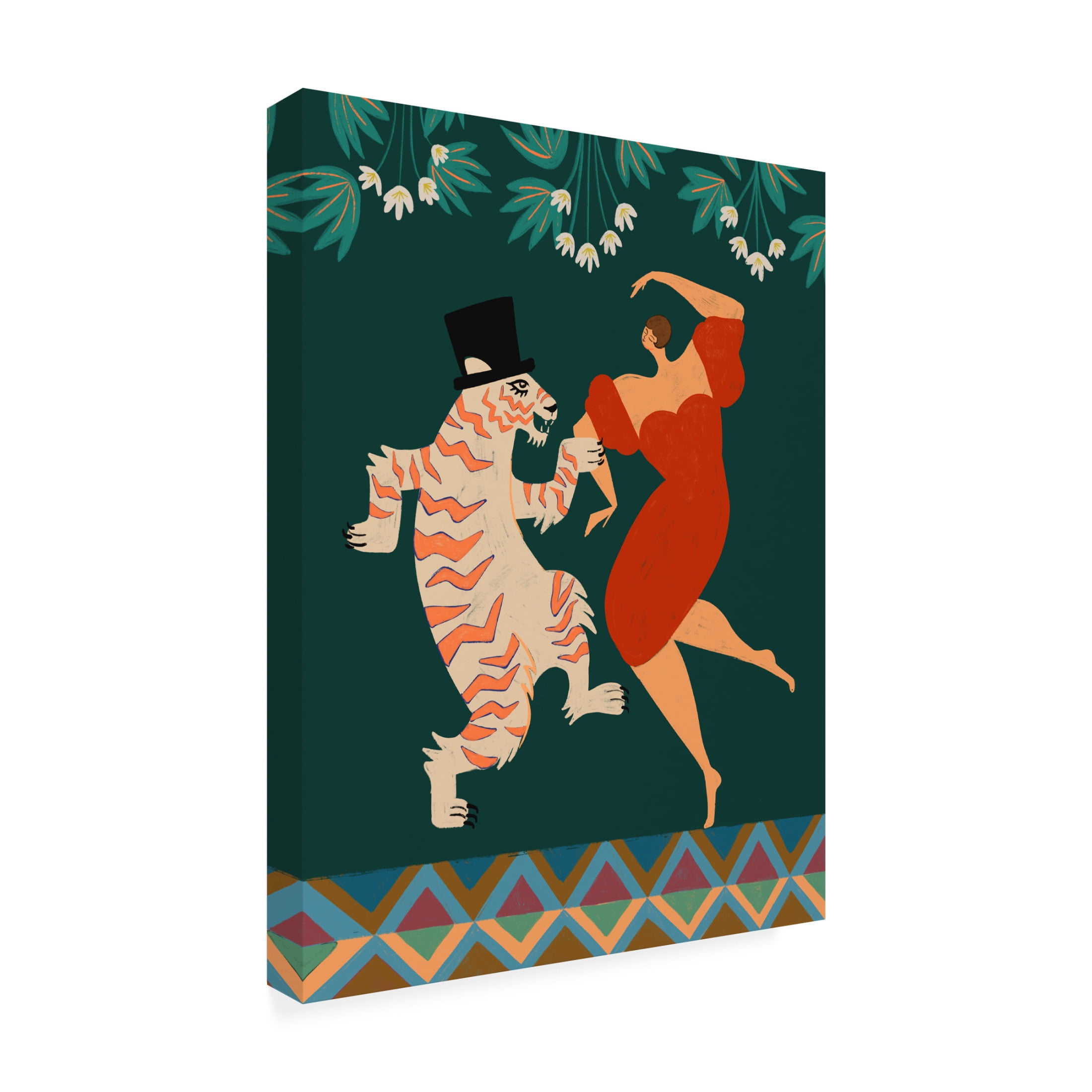 Trademark Fine Art Arty Guava A Date With a Wild Cat Canvas Wall Art