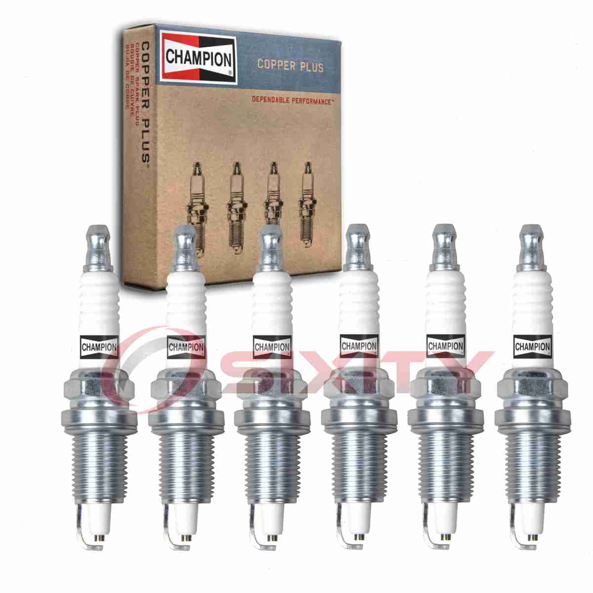 6 pc Champion 438 Copper Plus Spark Plugs for RC12ECC ZFR5N Ignition Wire Secondary