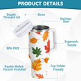 thumbnail image 2 of Yayeee 40oz Double-Wall Insulated Stainless Steel Tumbler with Handle Bottle, Green Leaves, 2 of 8