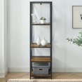 thumbnail image 3 of Metal X Tower Bookshelf with Wood Shelves - Reclaimed Barnwood, 3 of 7