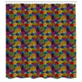 thumbnail image 2 of Ambesonne Abstract Shower Curtain, Circle Grunge Colorful, 69"Wx70"L, Multicolor, 2 of 2