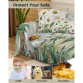 thumbnail image 4 of Daisy Flower Beige Sofa Couch Covers for Dog,Washable Sectional Couch Slipcoverfor Loveseat with Tassels,Retro Floral Plant Farmhouse Wooden Non Slip Sofa Throw Cover Blanket Large 71''x102'', 4 of 8