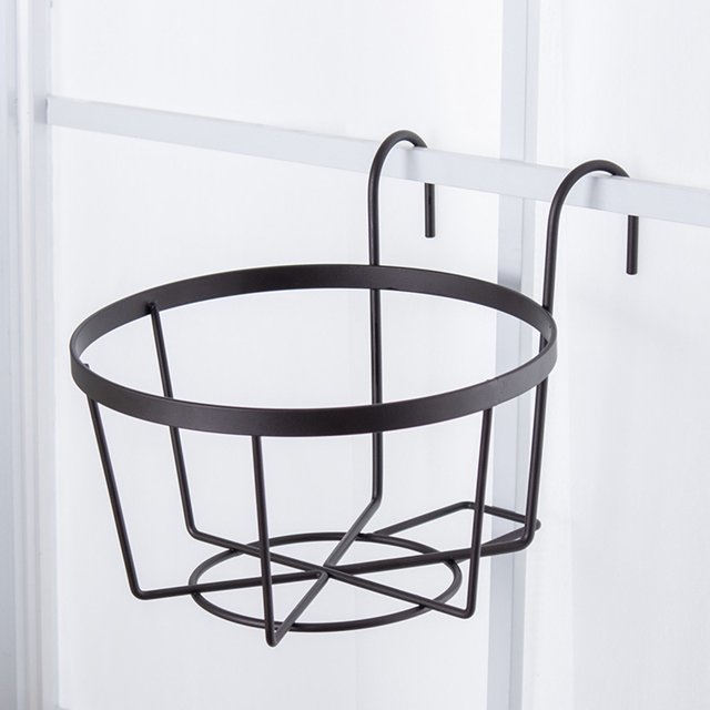 Macetas colgantes, soportes para macetas, cestas metálicas para macetas, contenedores para estantes para uso en interiores y exteriores DYNWAVEMX jardineras de barandilla al aire libre