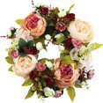 thumbnail image 1 of Corona de puerta de flores de peonía artificial Li build 30 cm primavera verano decoración hogar, 1 of 5