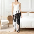 thumbnail image 4 of Balery Black And White Boston Terrier Pantalones de pijama para mujer, pijamas ultraligeros, pantalones de estar por casa-3X-Large, 4 of 6