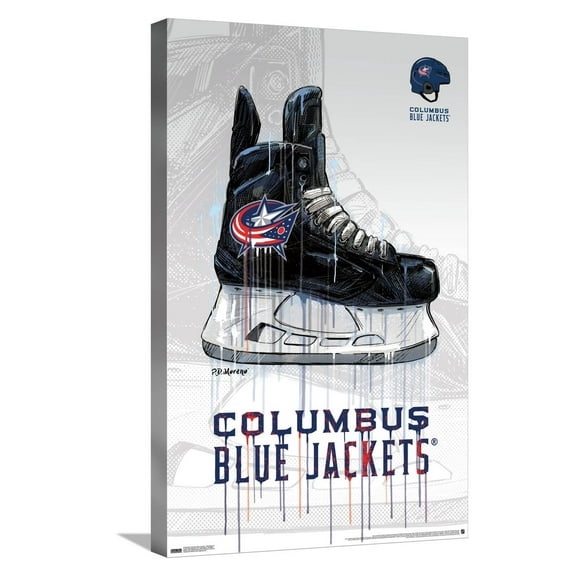 NHL Columbus Blue Jackets - Drip Skate 21 Canvas Wall Poster, 14.725" x 22.375"