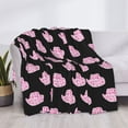 thumbnail image 3 of Honeii Cowboy Hat print throw blanket, crafted from cozy cotton flannel, offers versatile home decor as a bedding suitable for all seasons.-80"x60", 3 of 6