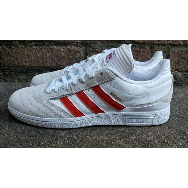 New Men's Ad-id-as Busenitz Skateboarding Shoes Cloud White/Red (HQ2030) Size 11