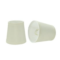 Aspen Creative 32717-2 Small Hardback Empire Shape Chandelier Clip-On Lamp Shade Set (2 Pack), Transitional Design in Off White, 4" bottom width (3" x 4" x 4")