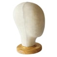 thumbnail image 3 of Cabeza de Maniquí de Peluca de Bloque de Corcho Cubierto Beige para Exhibir Pelucas de de Cabello, con Soporte de , 02 Sunnimix cabeza de maniquí de peluca, 3 of 6