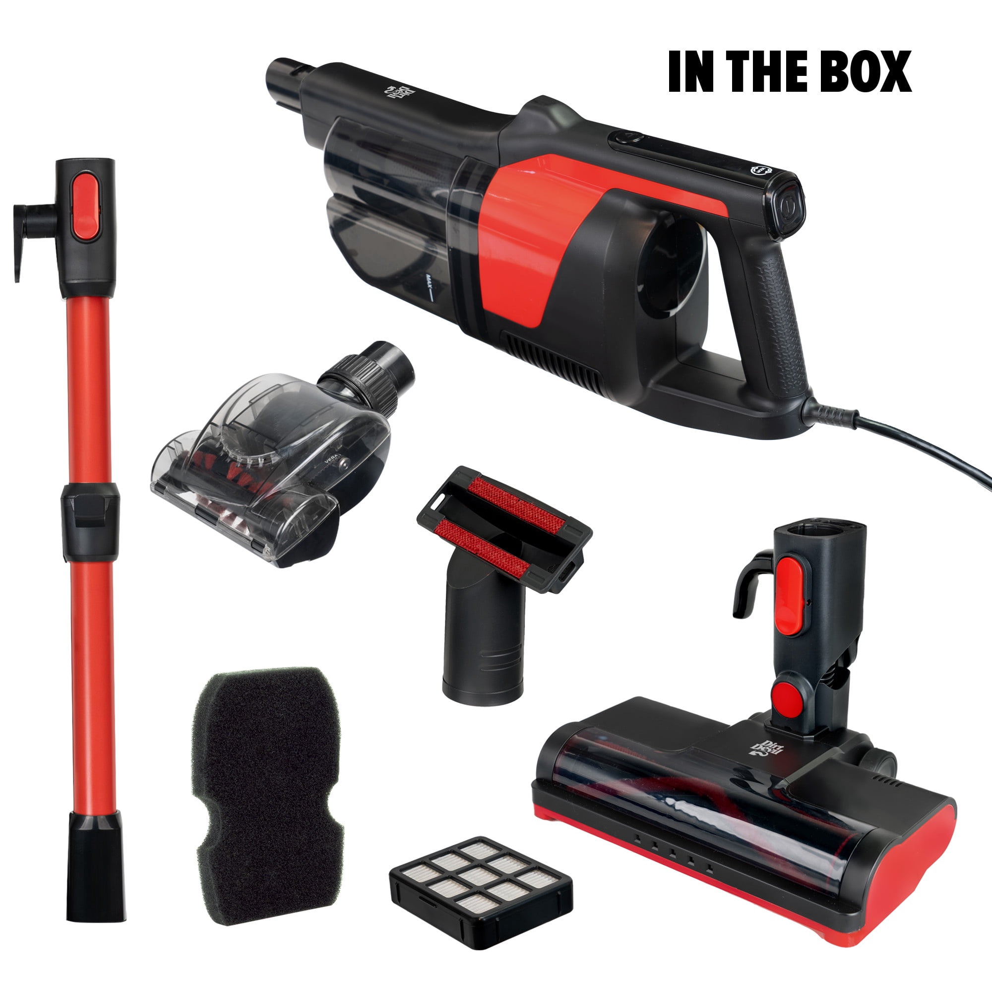 Dirt Devil Multi-Surface Stick Vacuum Cleaner - Self-Standing Design, 2-in-1 for Carpets/Hard Floors, Lightweight & Corded