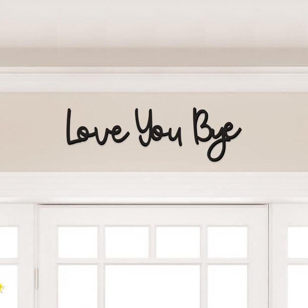 Letrero de madera Dripykiaa Love You Bye para decoración del hogar, 55 cm