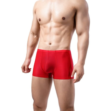 

B91xZ Lingerie For Women Men s Sexy Underwear Boxer Briefs Mesh Breathable Underpants Bridal Underwear for Bride Red L