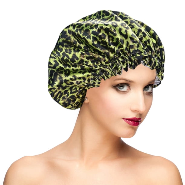 Fishent Gorro de Ducha Ajustable Gorros de Ducha Reutilizables Grandes para Mujeres Cabello Largo Gorro de Pelo Impermeable de Doble Capa Gorro de baño para Adultos Gorro de Ducha para protección del