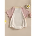 thumbnail image 3 of Coduop Newborn Baby Girls Summer Jumpsuit Casual Raglan Short Sleeve One Piece Bodysuit Romper, 3 of 7