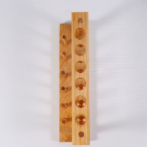 OULII Drying Rack for Lab Wooden Test Tube Rack Chocolate 1Set