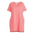 thumbnail image 4 of Terra & Sky Women's Plus Size V-Neck T-Shirt Dress with High Low Hem, 4 of 5