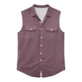 thumbnail image 4 of Eryao Men's Sleeveless Button Down Shirts Summer Casual Beach Vacation Tank Tops Lightweight Breathable Vest Tees with Pockets,Hot Pink,XXXL, 4 of 7