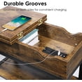 thumbnail image 5 of End Table with Charging Station, Flip Top Side Table with Storage Shelf and USB Ports & Power Outlets for Small Spaces, Narrow Nightstand for Living Room, 5 of 7