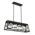 thumbnail image 5 of 5-Light Farmhouse Pendant Lighting for Kitchen Island Matte Black Ceiling Mount Dining Room Light Fixture, 5 of 6