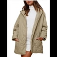 thumbnail image 1 of Chaqueta Larga con Capucha y Acolchado de Rombos para Mujer, Abrigo de Invierno de Moda, Holgado y de Gran Tamaño, Chaquetas Cálidas de Larga. Verde L, 1 of 8