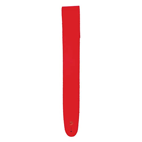 D'Addario Basic Leather Guitar Strap, Red