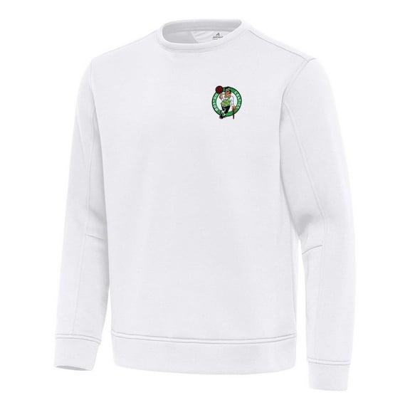 Men's Antigua  White Boston Celtics Relevant Pullover Sweatshirt