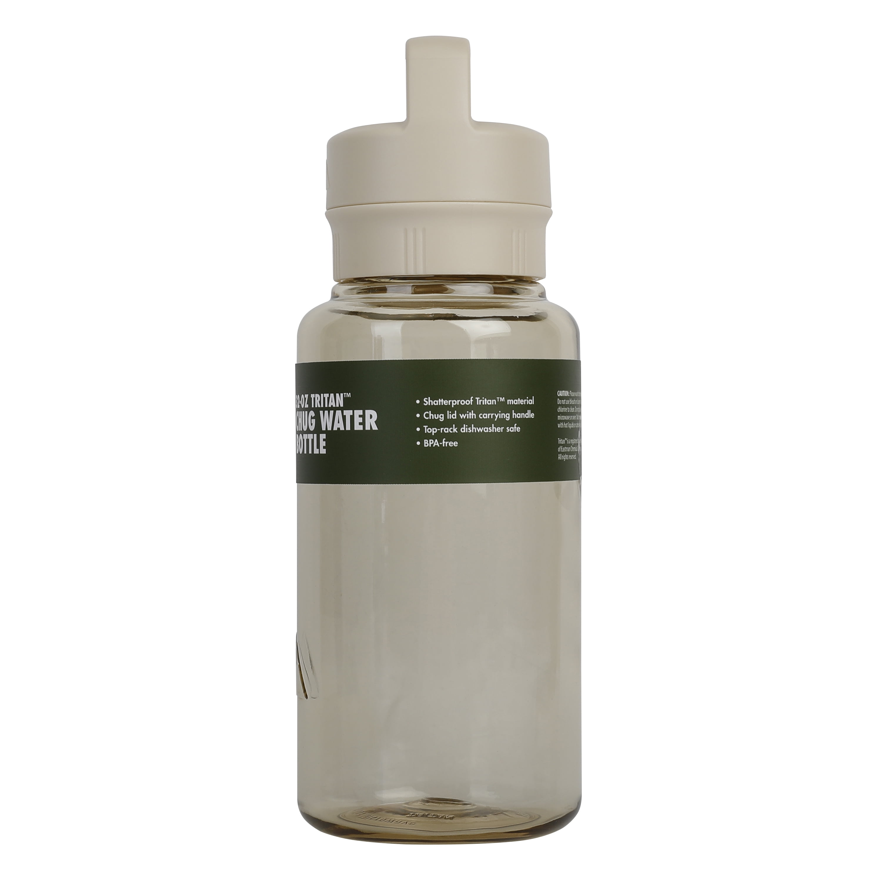 Ozark Trail 32 oz Tritan Plastic Chug Water Bottle, Cream