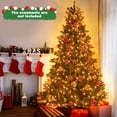 thumbnail image 3 of Topbuy 6FT Pre-lit Artificial Christmas Tree Hinged Xmas Tree with 500 Warm White Lights 912 Mixed Branch Tips, 3 of 9