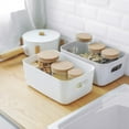thumbnail image 4 of DIY. STORE 7 Pcs Plastic Storage Bins with Handles, Open Storage Baskets Organizers for Kitchen, Refrigerator, Cabinet, Bathroom (White), 4 of 7