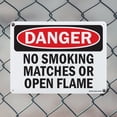 thumbnail image 4 of No Smoking Matches or Open Lights OSHA Danger Aluminum Sign 24 Inch x 18 Inch - 5 Pack, 4 of 8