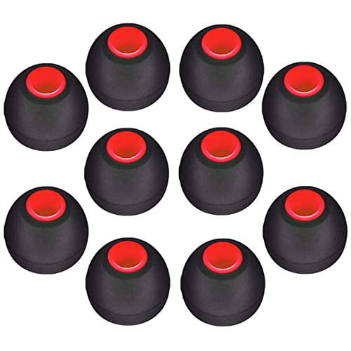 Replacement Noise Isolation Silicone Soft Ear Buds Earplug Tips for Senso, TOZO, Sony, Zeus, Otium, Hussar Sport in Ear Headphones Wireless Earphones (Red, Small, Medium, Large - 5 Pair)