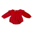 thumbnail image 1 of Body Manches Longues à Volants Mode Velours Solide d'Automne pour Bébé Fille, 1 of 8