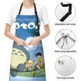 thumbnail image 6 of Totoro Kitchen Cooking Aprons, Adjustable Bib Soft Chef Apron with 2 Pockets for Men Women, 6 of 8