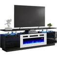 thumbnail image 7 of Amerlife Fireplace TV Stand with 36" Fireplace, 70" Entertainment Center, Black & White, 7 of 7