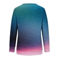 thumbnail image 4 of Ecqkame Oversized Sweatshirt for Women Crew Neck Gradient Color Sweatshirt Long Sleeve Casual Lightweight Pullover Tops B-Blue C XXL on Clearance, 4 of 5