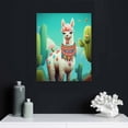 thumbnail image 4 of JEUXUS Cute Cactus Llama Alpaca Canvas Wall Art Painting for Bedroom Living Room Modern Framed Picture Print Artworks Decorative Bathroom Kitchen Home Decor 12\x16\, 4 of 4