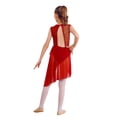 thumbnail image 2 of TTAO Big Girl's Modern Jazz Dancewear Ballet Tutu Skirt Lyrical Dance Dress Irregular Performance Costume Red 16, 2 of 5