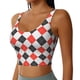 thumbnail image 2 of Balery Red and black argyle Sujetadores deportivos con espalda cruzada para mujer, acolchados, sin costuras, de alto impacto, ideales para yoga, gimnasio, entrenamiento y fitness.-Medium, 2 of 8