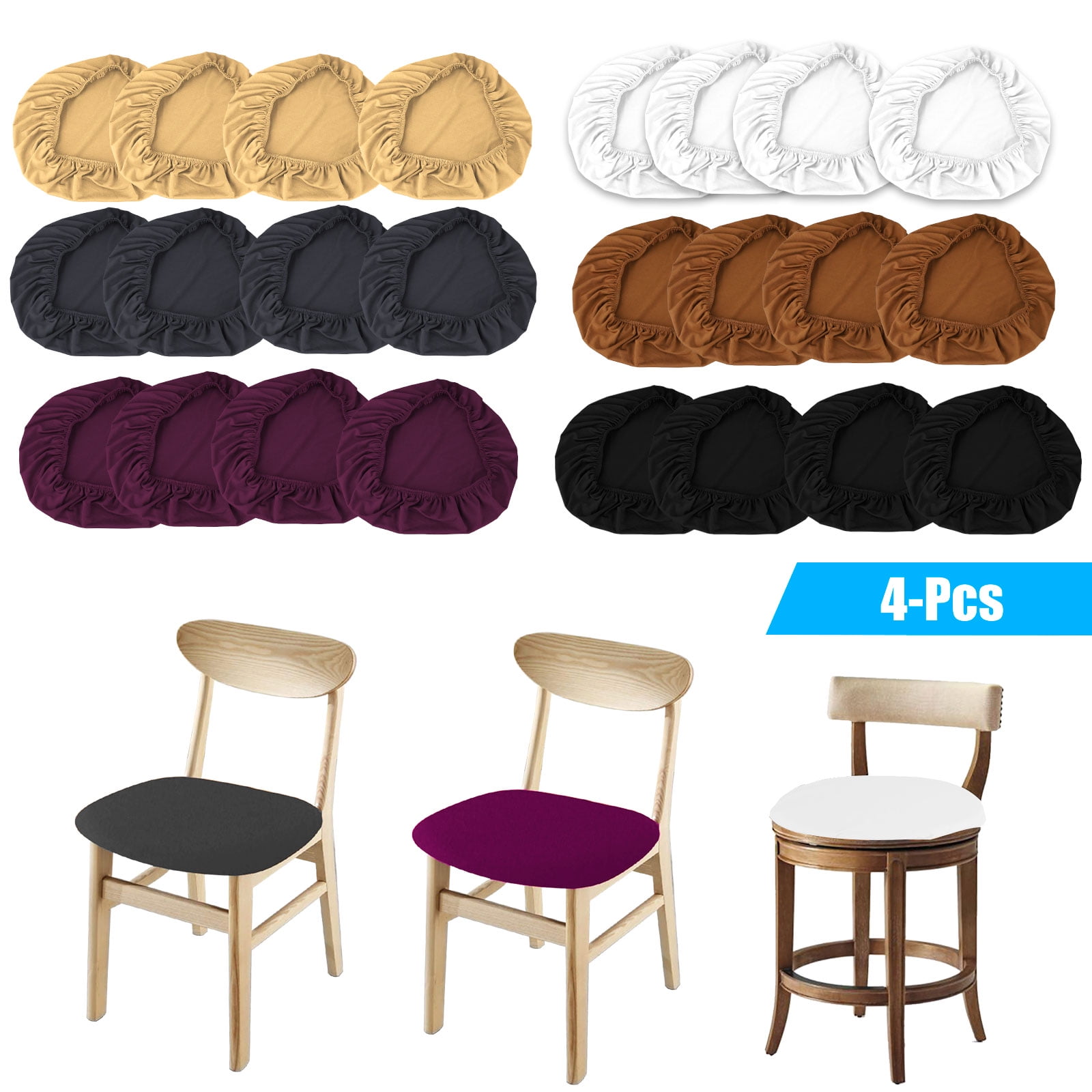 EEEKit 4 Pack Soft Velvet emovable Washable AntiDust Dining Room Chair