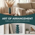 thumbnail image 5 of Unique Bargains Geometric Tiered Ceramic Sculptural Flower Vase Green 3.9"x 3.9"x 8.3", 5 of 6