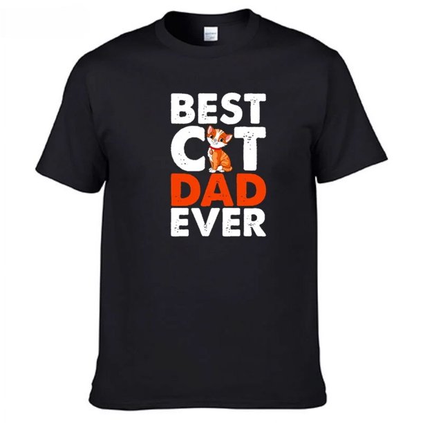 Camiseta "El mejor papá gato de la historia", camisetas casuales de algodón, camisetas de moda, camisetas de fitness, camisetas unisex de gran tamaño, ropa de calle para hombre