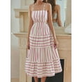 thumbnail image 6 of Yunliwuli Women’s Summer Long Dress Sleeveless Spaghetti Strap Tie-up Back Loose Dress Cutout Dress, 6 of 10