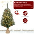 thumbnail image 2 of Zimtown 3ft Pre-Lit Artificial Christmas Tree, Table Mini Xmas Tree, Tabletop Decor Decoration Linen Base, Green, 2 of 8