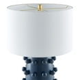 thumbnail image 4 of Farrington 26" Tall Ceramic Table Lamp with Fabric Shade in Matte Navy/White, 4 of 8