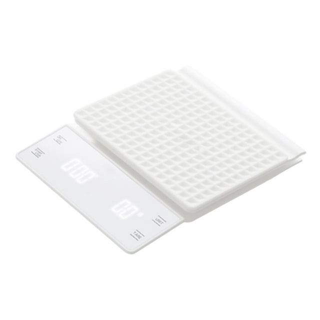 Báscula digital de café con temporizador, goteo para cocina barista. Blanco
