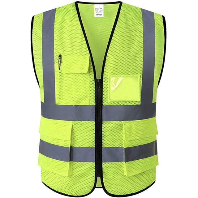 Chaleco reflectante de seguridad HPHST para hombres y mujeres amarillo talla XXL