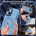 thumbnail image 5 of Magnetic for iPhone 14, iPhone 13 Case [Compatible with MagSafe] [2Pcs Screen Protector] Hard Translucent Matte Back Soft TPU Bumper Slim Fit Shockproof Phone Case for iPhone 13/14, Sky Blue, 5 of 16