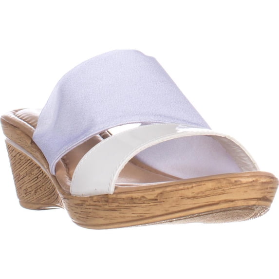 Womens Tuscany Easy Street Adiago Wedge Slide Dress Sandals - White